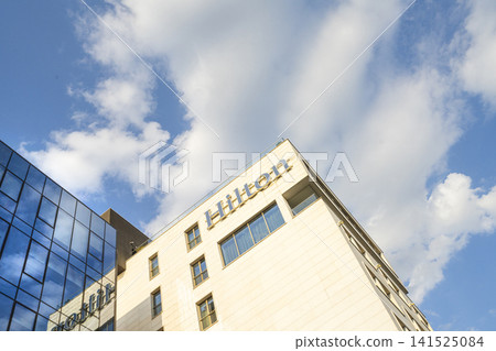 Hilton hotel sign in Podgorica, Montenegro Hilton hotel sign in Podgorica, Montenegro 141525084