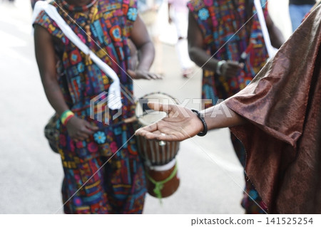 Folk band from Kenya marching in the street Folk band from Kenya marching in the street 141525254