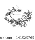 Cup of Rooibos Tea Outline Illustration. 141525765