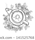 Rosemary Tea in Teapot Outline Illustration. 141525768