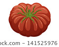 Heirloom Tomato Top View Vegetable Clipart Illustration 141525976