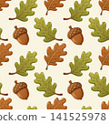 Oak Leaves and Acorns Seamless Autumn Pattern 141525978