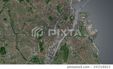 Top-down aerial illustration of Copenhagen, Denmark Top-down aerial illustration of Copenhagen, Denmark 141526023