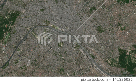Top-down aerial illustration of Paris, France Top-down aerial illustration of Paris, France 141526025