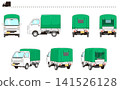 Vector illustration set of a light truck with a cargo bed cover. 141526128