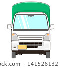 Vector illustration of a light truck with a covered cargo bed. 141526132