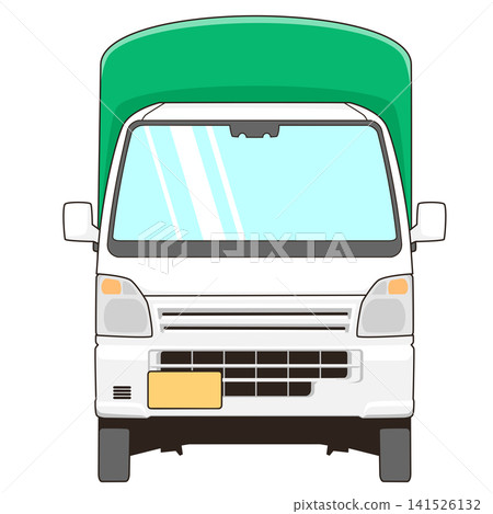 Vector illustration of a light truck with a covered cargo bed. Vector illustration of a light truck with a covered cargo bed. 141526132