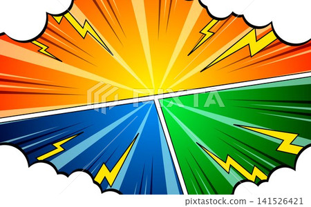 colorful comic book page panel background. vector illustration EPS 10. colorful comic book page panel background. vector illustration EPS 10. 141526421