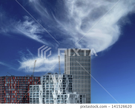 Modern High Rise Buildings with Glass Facades Modern High Rise Buildings with Glass Facades 141526620
