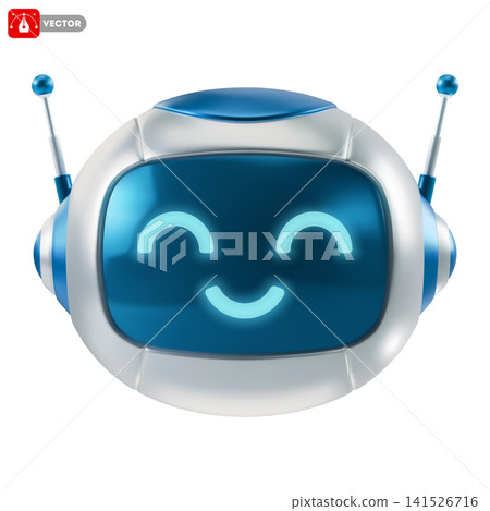 AI chatbot robot 3d vector icon 141526716