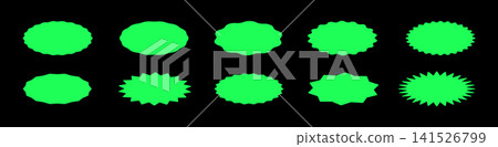 Star burst shape tags for shops, price set. Black oval stickers. Promo black badges with wavy edge. Vintage flat labels. Simple silhouette blank sale stickers. Graphic illustration. Star burst shape tags for shops, price set. Black oval stickers. Promo black badges with wavy edge. Vintage flat labels. Simple silhouette blank sale stickers. Graphic illustration. 141526799