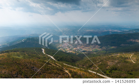 Mountain Valley and Winding Road in Portugal Mountain Valley and Winding Road in Portugal 141526895