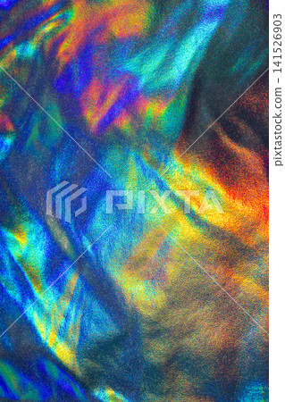 Holographic iridescent abstract texture with rainbow metallic shimmer for background and design Holographic iridescent abstract texture with rainbow metallic shimmer for background and design 141526903