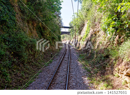 Vintage train in Soller, Mallorca, Spain - on the way to Soller - public transport transit transportation railway Vintage train in Soller, Mallorca, Spain - on the way to Soller - public transport transit transportation railway 141527031