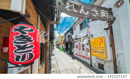 Aomori Prefecture: A daytime scene of the Rocho Rensa-gai and Hachinohe Yokocho shopping streets in Hachinohe City. 141527147