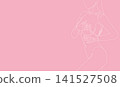 minimal-line-art-woman-breast-self-exam-awareness-pink-background-vector 141527508