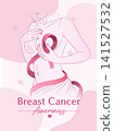 breast-cancer-awareness-poster-pink-ribbon-woman-healthcare-vector 141527532