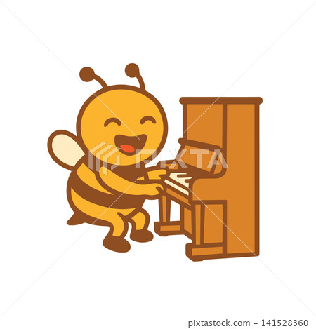 cute bee playing piano cute bee playing piano 141528360