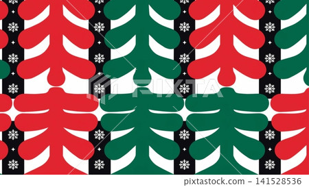 Seamless Christmas Pattern Flat Vector Background  141528536