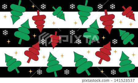 Seamless Christmas Pattern Flat Vector Background  141528537