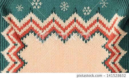 Knitted Christmas Sweater Border Frame Background Knitted Christmas Sweater Border Frame Background 141528632