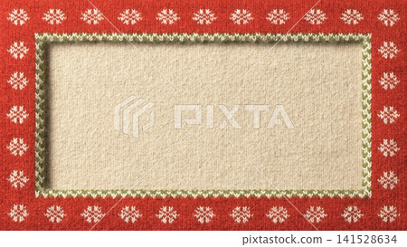 Knitted Christmas Sweater Border Frame Background Knitted Christmas Sweater Border Frame Background 141528634