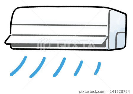 冷氣吹出冷空氣的示意圖 冷氣吹出冷空氣的示意圖 141528734