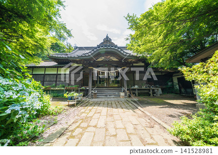 初夏時節的青森郡八戶市三八丈神社景色 初夏時節的青森郡八戶市三八丈神社景色 141528981