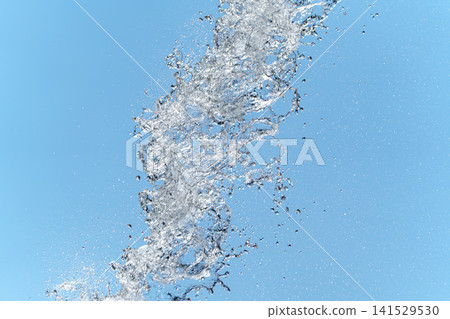 A vibrant summer sky with splashing water and a transparent, clear copy space for text. A vibrant summer sky with splashing water and a transparent, clear copy space for text. 141529530