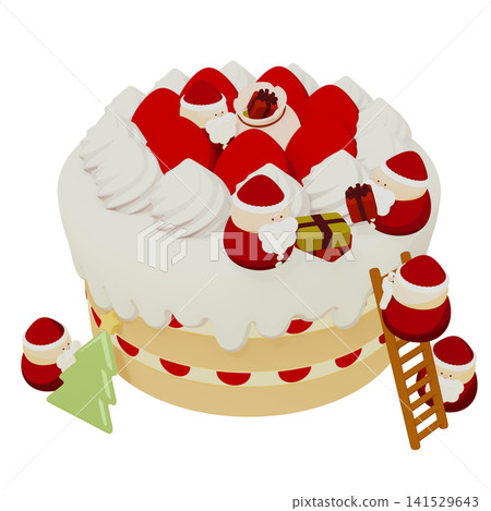六個小聖誕老人正在裝飾聖誕蛋糕。 六個小聖誕老人正在裝飾聖誕蛋糕。 141529643