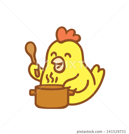 cute chicken cooking 141529731