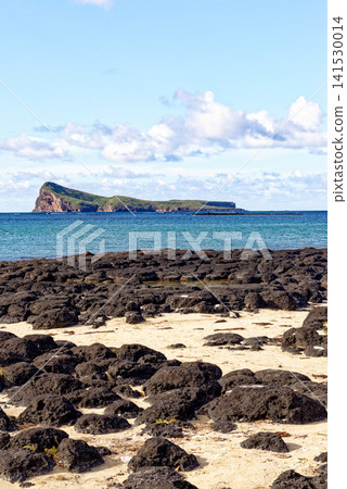 Volcanic Rock Pools and Coin de Mire Island View from Cap Malheureux, Mauritius 141530014