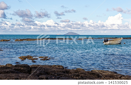 Volcanic Rock Pools and Coin de Mire Island View from Cap Malheureux, Mauritius 141530025