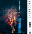 Tokyo's downtown area: Sumida River Fireworks Festival and Tokyo Skytree - A Japanese landscape 141530086