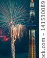 Tokyo's downtown area: Sumida River Fireworks Festival and Tokyo Skytree - A Japanese landscape 141530089