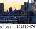 Sunset seen from Rainbow Bridge Night view of Loop Bridge 141530470
