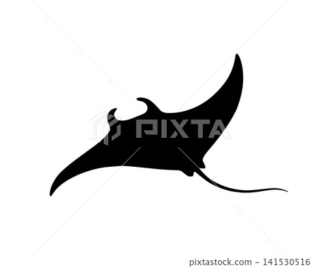Silhouette vector of a swimming ray Silhouette vector of a swimming ray 141530516