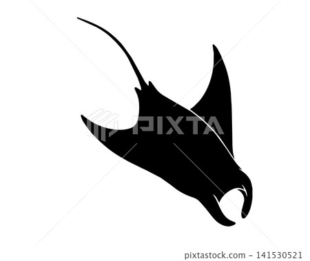 Vector of a ray silhouette in motion Vector of a ray silhouette in motion 141530521