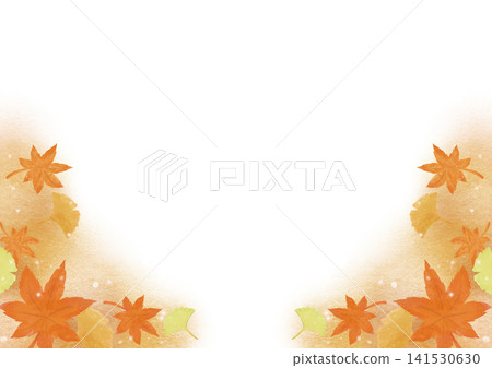 Watercolor-style autumn leaves illustration frame Watercolor-style autumn leaves illustration frame 141530630