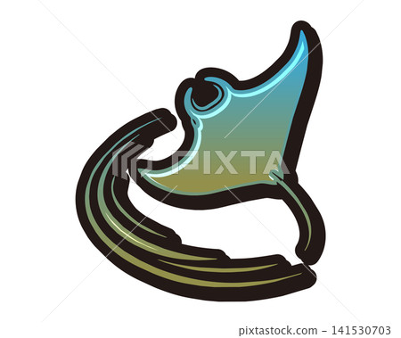 游泳鰩魚的彩色向量插圖 游泳鰩魚的彩色向量插圖 141530703