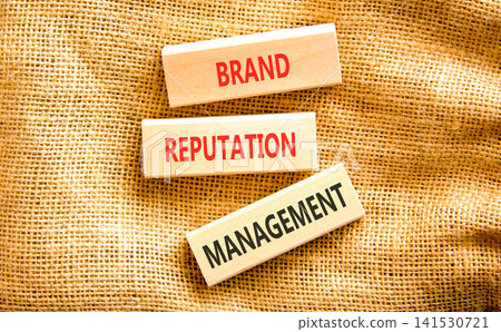 Brand reputation management words symbol. Concept words Brand reputation management on beautiful wooden blocks. Beautiful canvas background. Business brand reputation management concept. Copy space. Brand reputation management words symbol. Concept words Brand reputation management on beautiful wooden blocks. Beautiful canvas background. Business brand reputation management concept. Copy space. 141530721
