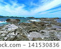 Ojaura Coast on the Ukui Peninsula (Nachikatsuura Town, Wakayama Prefecture): Dynamic rock formations and emerald green sea. 141530836