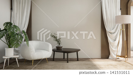white sofa armchair minimalist designin living room interior muji style.3D rendering white sofa armchair minimalist designin living room interior muji style.3D rendering 141531011