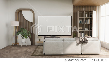 white sofa armchair minimalist designin living room interior muji style.3D rendering white sofa armchair minimalist designin living room interior muji style.3D rendering 141531015