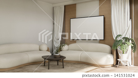 white sofa armchair minimalist designin living room interior muji style.3D rendering white sofa armchair minimalist designin living room interior muji style.3D rendering 141531024