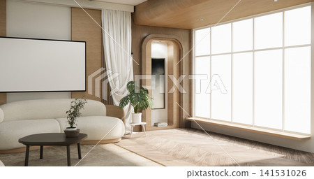 white sofa armchair minimalist designin living room interior muji style.3D rendering white sofa armchair minimalist designin living room interior muji style.3D rendering 141531026