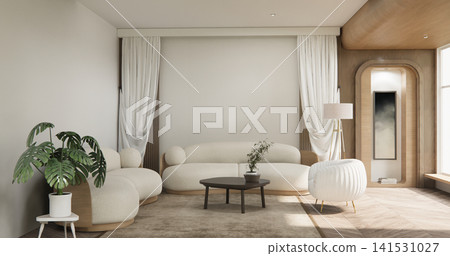 white sofa armchair minimalist designin living room interior muji style.3D rendering white sofa armchair minimalist designin living room interior muji style.3D rendering 141531027