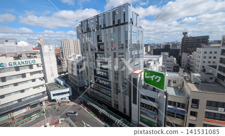 Redevelopment work around Kamata Station and an aerial view of the road in front of the station. Redevelopment work around Kamata Station and an aerial view of the road in front of the station. 141531085
