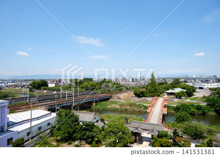 View from Kiyosu Castle westward, Kiyosu City, Aichi Prefecture, July 2025 View from Kiyosu Castle westward, Kiyosu City, Aichi Prefecture, July 2025 141531381