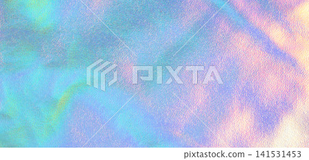Iridescent pastel holographic texture with soft shimmer and dreamy rainbow foil background Iridescent pastel holographic texture with soft shimmer and dreamy rainbow foil background 141531453
